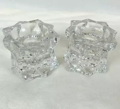 Mikasa Crystal Candlestick Holders 'Sparkling Star' • $11.75