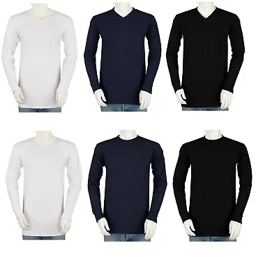 Styllion Mens Shirts V Neck C Neck- Long Sleeve - Mid Weight - S TO  7XLT • $10.99