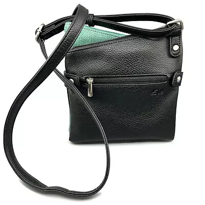 Espe Vegan Leather Cross Body Handbag Purse Black Green • $24