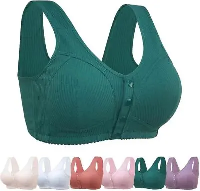 Comfortable Daisy Bra For Seniors 2023 New Front Closure Button Bra Cotton Bras • $12.99