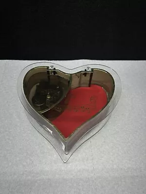 Vintage Yap’s Plastic Jewelry Music Box Heart Shape Plays LOVE STORY Works • $17.70