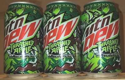 THRASH! Mountain Dew Thrashed Apple. (3 Pack Of SINGLE CANS) Free Ship! 5/24 • $17.99