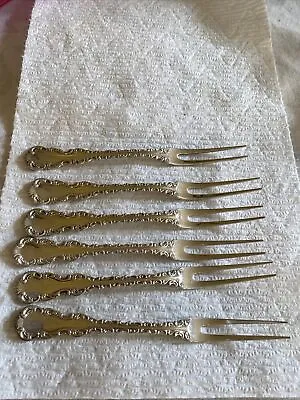 $299 • Buy Louis XV Strawberry Forks , Six Whiting Sterling Silver Pat 1891 Mono