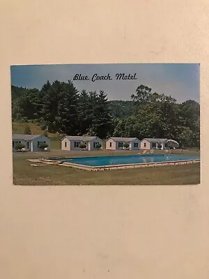 Vintage Chrome Postcard Blue Coach Motel New Milford Conn (CT) • $6