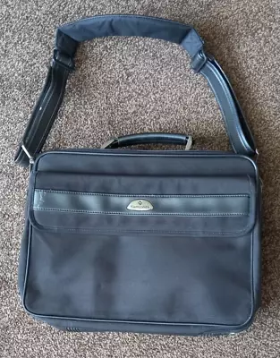 SAMSONITE Laptop Bag Black Textile Zipped Multi Compartments Padded Strap • £10