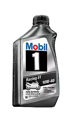 Mobil 1 98JA11 10W-40 Racing 4T Motorcycle Oil For Sport Bikes - 1 Quart (Pac... • $100.99