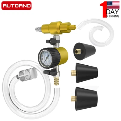 $54.99 • Buy Cooling System Purge Radiator Coolant Refill Tool Kit Vacuum Leak Test 3 Adapter