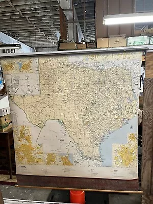 Vintage Retractable School Map Of Texas • $100