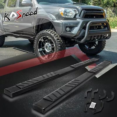 5  Black Flat Running Board Side Step Nerf Bar For 05-22 Tacoma Double/Crew Cab • $156.99