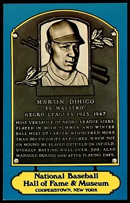Martin Dihigo Baseball Hall Of Fame Plaque Postcard 1978 Dexter Press Blue • $14.99
