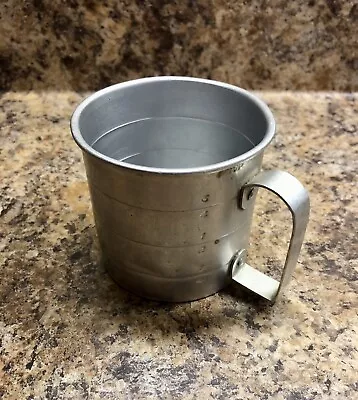 Vintage Aluminum Measuring Cup With Handle & Embossed Marker Lines 1 Cup 8 Oz • $5