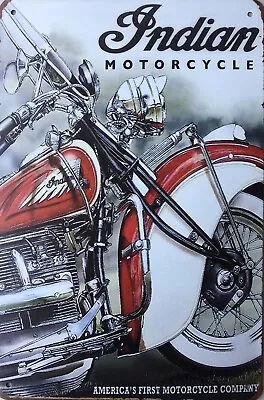 Indian Motorcycle Rustic Vintage Metal Tin Signs Man Cave Shed & Bar Sign • $9.99