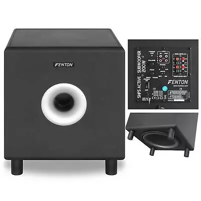 Fenton 10  Active Powered Hi-Fi Subwoofer Home Cinema Bass Bin Speaker 200W • £195