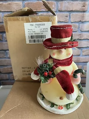 £20 • Buy Vintage Avon Light Up Musical Fibre Optic Christmas Snowman Icy Ivor Decoration