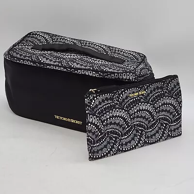 Victoria's Secret Womens Black Bras Pantie Undergarments Zipper Small Travel Bag • $42.72