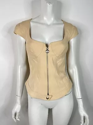 Vtg Thierry Mugler Trademark Corset Style Top 40 M • $248