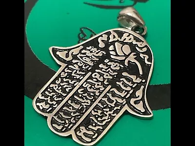 Islamic Silver 925k Pendant Hand Of Fatima  • £14.99