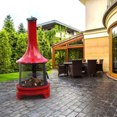 $499.99 • Buy Outdoor Fireplace With Cooking Grill Sturdy Solid Steel Chiminea