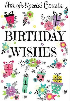 Special Cousin Female Birthday Greeting Card 7 X5  Presents • £1.89