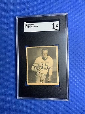 1948 Bowman Football STEVE VAN BUREN #7 Eagles  SGC 1  Rare Vintage • $40