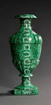 16'' Marble Flower Vase Pot Pietra Dura Inlay Green Malachite Decor Home Room • $2445