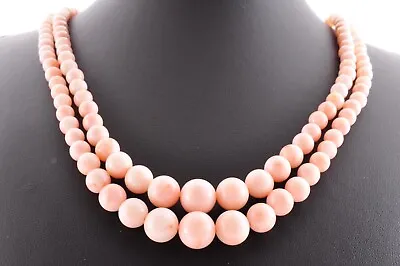 925 Silver Gold Plate Pink Coral Double Gradation Pendantwith BoxCertificate. • $215