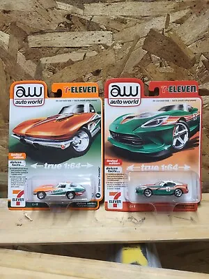 2023 Auto World - 7-ELEVEN EXCLUSIVE SET - 2012 Dodge Viper 1967 Chevy Corvette • $15