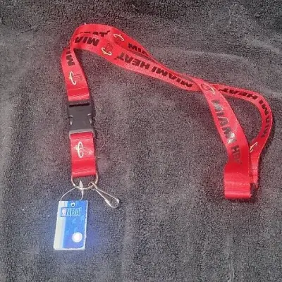 Miami Heat Lanyard Keychain Nba Miami Heat Detachable Key Ring Red Black • $7.50