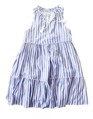 Vineyard Vines Girls Blue White Striped Dress Size Large (14) Lined • $34