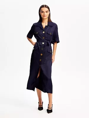Bnwt Alice Mccall Navy Paloma Midi Dress - Size 6 Au/2 Us (rrp $425) • $130