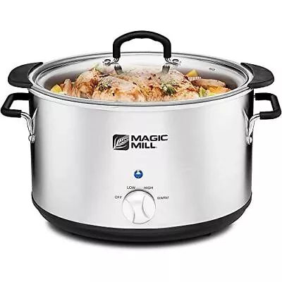 Magic Mill Extra Large 10 Quart Slow Cooker With Metal Searing Pot &Transpar..N1 • $73.03