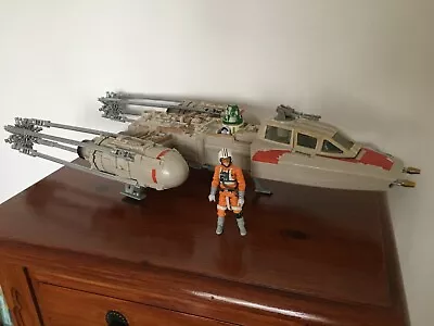 Star Wars Y-wing Fighter  RED 1999 HASBRO Custom Engine + Skywalker • £49