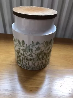 HORNSEA POTTERY FLEUR DESIGN SUGAR STORAGE  JAR - 1970s • £5