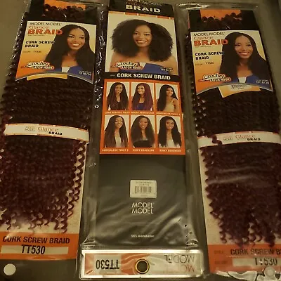 Model Model Brand Cork Screw Braiding Hair TT530 Ombre 3 Pk 14 Inches • $19.99