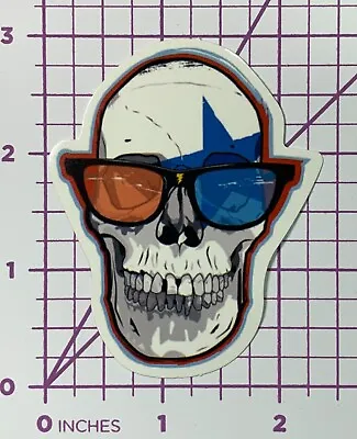 3D Glasses Wearing Skull  With Blue Star Eye - PVC Vinyl Decal Sticker Durable • $5.99
