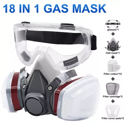 18 In 1 6200 Reusable Face Gas Mask For Paint  Polish Vapor With 10X5N11 Filters • $19.99