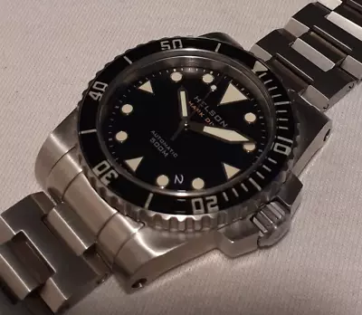 Helson Shark Diver 40 Black Dial 500m Automatic Sapphire Bezel Full Kit • $379