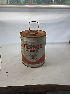 Vintage Texaco Motor Oil 5 Gallon Can Gas Station Garage Advertising Sign • $75