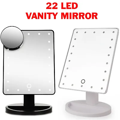 22 Led 5x Magnifying Touch Screen Light Make-up Cosmetic Tabletop Vanity Mirror • £7.95