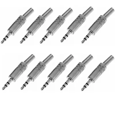 10 Pcs 3.5mm 1/8  Stereo Male Audio TRS Plated Jack Plug Adapter Connector A409 • $8.50