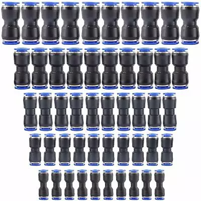 50 Pcs Straight Push Connectors Air Line Fittings For 5/32 1/4 5/16 3/8 1/2 Inch • $16.90