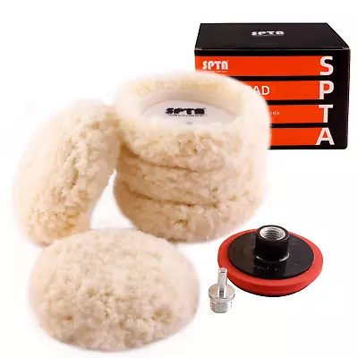 Wool Polishing Pad 5Pcs 3 (75mm) 100% Natural Wool Buffing Pad With 1Pc Hook&Lo • $51.36