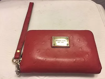  Michael Kors Womens Multi Wallet Wristlet  Ostrich  Leather • $29.95