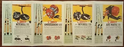 Garcia Fishing Rod And Reel Ad / Columbia River / Multifold / 30  X 11   • $7