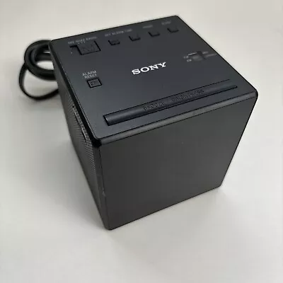 Sony ICF-C1 FM / AM Cube Black Alarm Clock Radio LCD Display • $35