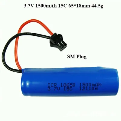 $17.91 • Buy New 1500mAh 3.7V SM Plug 15C Battery For RC Helicopter Drone Toys Warranty