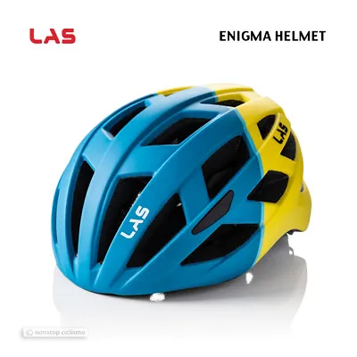 NEW 2023 LAS ENIGMA Road/MTB Cycling Helmet : MATTE PETROL BLUE/YELLOW • $218.45