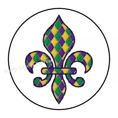 Mardi Gras Fleur De Lis Envelope Seals Labels Stickers Party Favors • $1.99