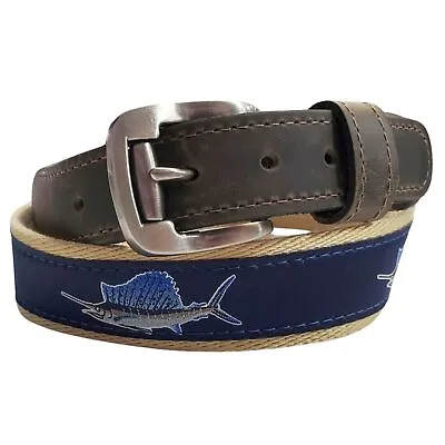 ZEP PRO Mens Action Sailfish Roller Buckle Ribbon Belt • $35.99