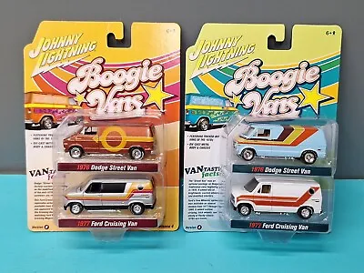 Johnny Lightning Boogie 1976 Dodge Street Van 1977 Ford Cruising Van Lot Of 2 • $33.27